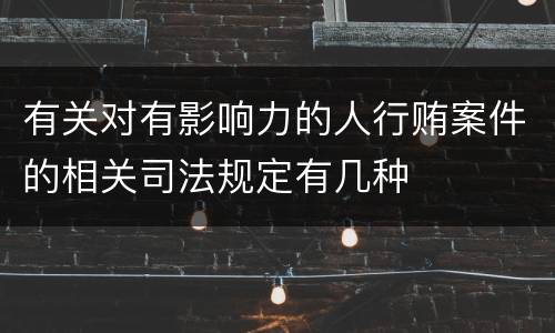 有关对有影响力的人行贿案件的相关司法规定有几种