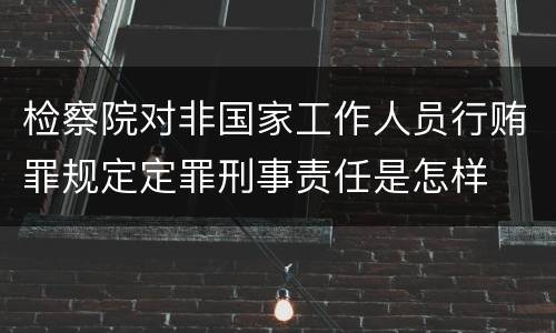 检察院对非国家工作人员行贿罪规定定罪刑事责任是怎样