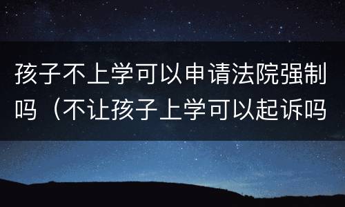 孩子不上学可以申请法院强制吗（不让孩子上学可以起诉吗）