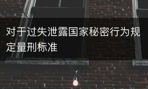 对于过失泄露国家秘密行为规定量刑标准