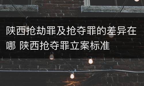 陕西抢劫罪及抢夺罪的差异在哪 陕西抢夺罪立案标准