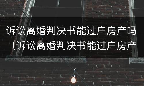 诉讼离婚判决书能过户房产吗（诉讼离婚判决书能过户房产吗）