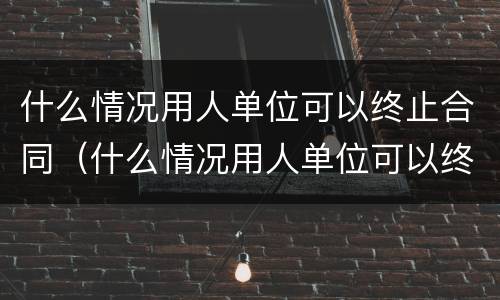 什么情况用人单位可以终止合同（什么情况用人单位可以终止合同呢）