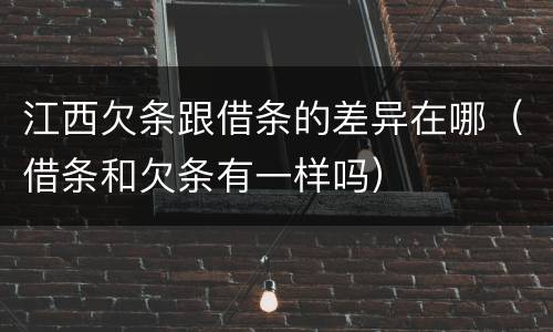 江西欠条跟借条的差异在哪（借条和欠条有一样吗）
