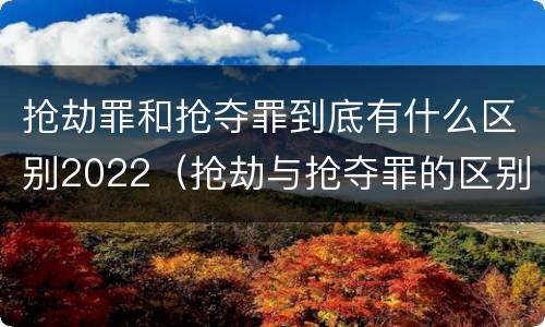 抢劫罪和抢夺罪到底有什么区别2022（抢劫与抢夺罪的区别）