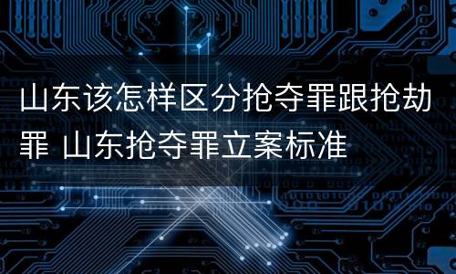 山东该怎样区分抢夺罪跟抢劫罪 山东抢夺罪立案标准