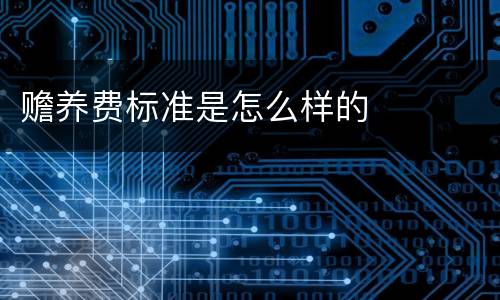 赡养费标准是怎么样的