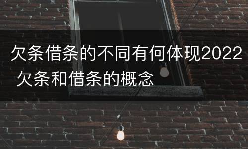 欠条借条的不同有何体现2022 欠条和借条的概念