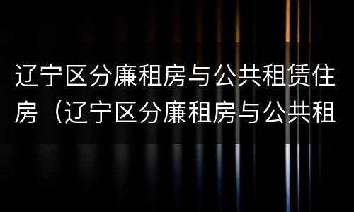 辽宁区分廉租房与公共租赁住房（辽宁区分廉租房与公共租赁住房的区别）