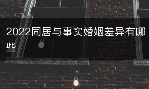 2022同居与事实婚姻差异有哪些