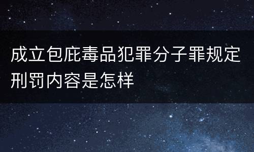 成立包庇毒品犯罪分子罪规定刑罚内容是怎样