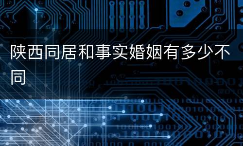 陕西同居和事实婚姻有多少不同