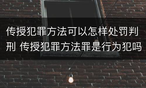 传授犯罪方法可以怎样处罚判刑 传授犯罪方法罪是行为犯吗