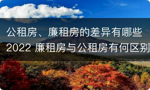 公租房、廉租房的差异有哪些2022 廉租房与公租房有何区别