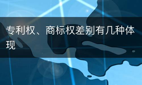 专利权、商标权差别有几种体现
