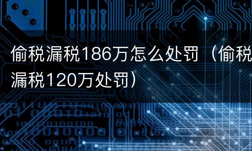 偷税漏税186万怎么处罚（偷税漏税120万处罚）