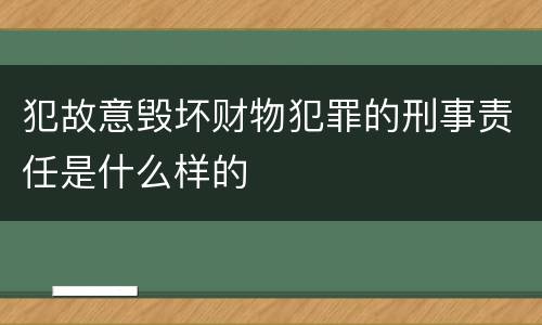 犯故意毁坏财物犯罪的刑事责任是什么样的