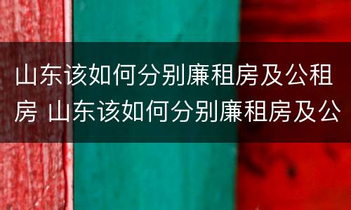 山东该如何分别廉租房及公租房 山东该如何分别廉租房及公租房呢