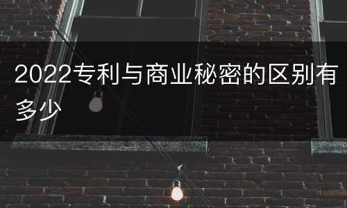 2022专利与商业秘密的区别有多少