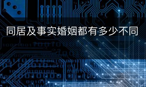 同居及事实婚姻都有多少不同