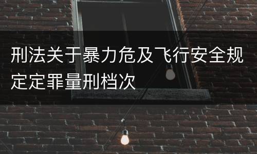 刑法关于暴力危及飞行安全规定定罪量刑档次