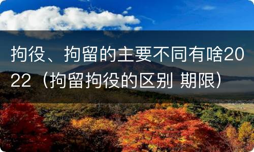 拘役、拘留的主要不同有啥2022（拘留拘役的区别 期限）