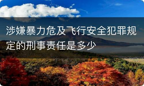 涉嫌暴力危及飞行安全犯罪规定的刑事责任是多少
