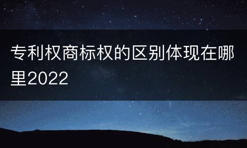 专利权商标权的区别体现在哪里2022