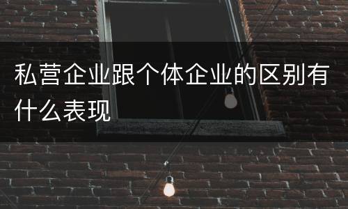 私营企业跟个体企业的区别有什么表现