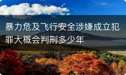 暴力危及飞行安全涉嫌成立犯罪大概会判刑多少年