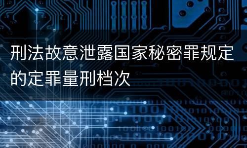 刑法故意泄露国家秘密罪规定的定罪量刑档次