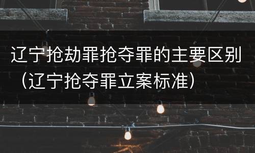 辽宁抢劫罪抢夺罪的主要区别（辽宁抢夺罪立案标准）