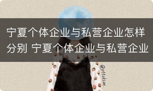 宁夏个体企业与私营企业怎样分别 宁夏个体企业与私营企业怎样分别注册