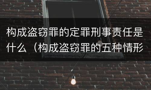 构成盗窃罪的定罪刑事责任是什么（构成盗窃罪的五种情形）