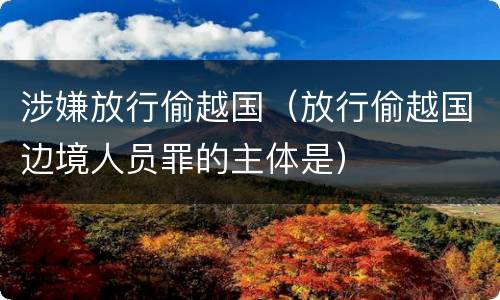涉嫌放行偷越国（放行偷越国边境人员罪的主体是）
