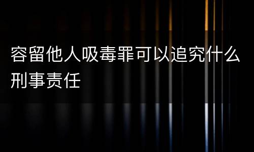 容留他人吸毒罪可以追究什么刑事责任