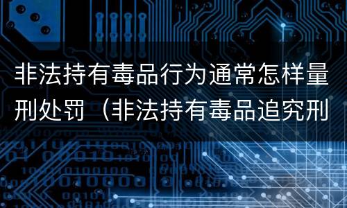 非法持有毒品行为通常怎样量刑处罚（非法持有毒品追究刑事责任吗）