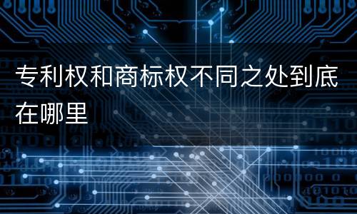 专利权和商标权不同之处到底在哪里