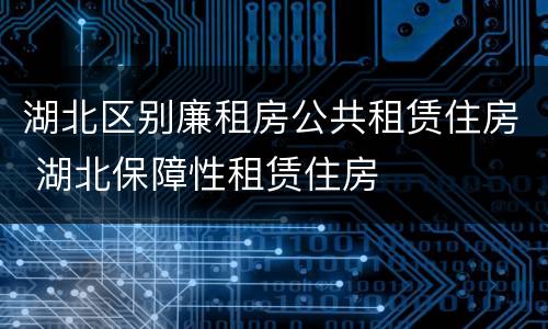 湖北区别廉租房公共租赁住房 湖北保障性租赁住房