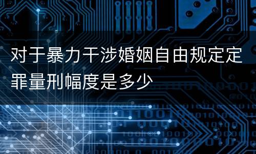 对于暴力干涉婚姻自由规定定罪量刑幅度是多少