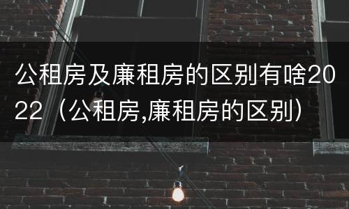 公租房及廉租房的区别有啥2022（公租房,廉租房的区别）