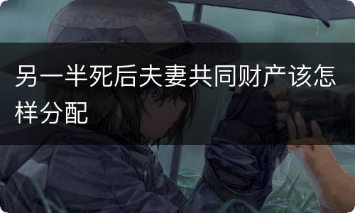 另一半死后夫妻共同财产该怎样分配