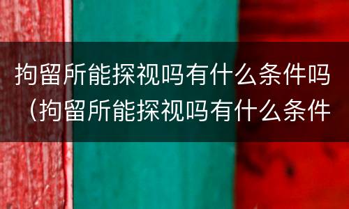 拘留所能探视吗有什么条件吗（拘留所能探视吗有什么条件吗）
