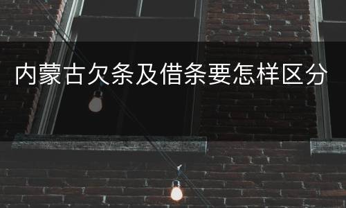 内蒙古欠条及借条要怎样区分