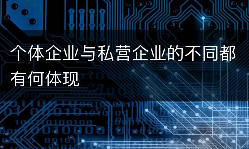 个体企业与私营企业的不同都有何体现