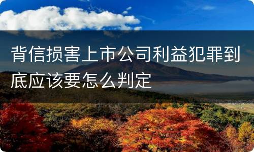 背信损害上市公司利益犯罪到底应该要怎么判定