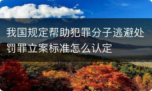 我国规定帮助犯罪分子逃避处罚罪立案标准怎么认定