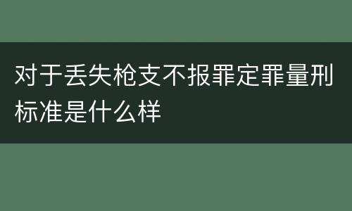 对于丢失枪支不报罪定罪量刑标准是什么样