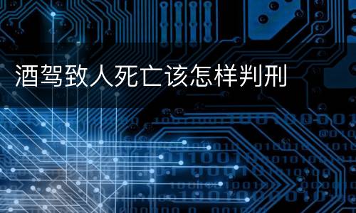 酒驾致人死亡该怎样判刑
