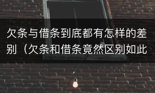 欠条与借条到底都有怎样的差别（欠条和借条竟然区别如此之大）